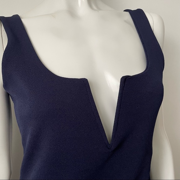 Missguided Navy Blue Deep V Plunge Open Back Mini Dress, 6 - Picture 8 of 11
